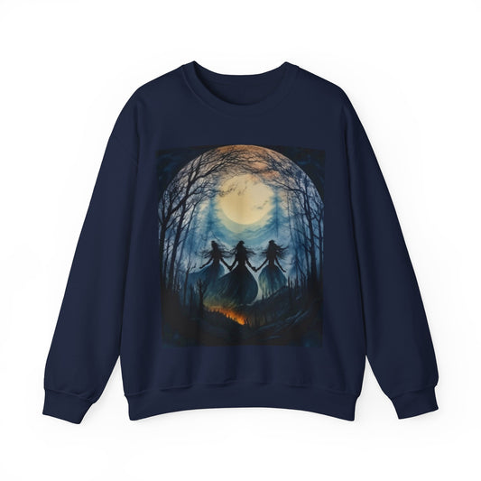 Mystical Witch Retro Halloween Sweatshirt, Spooky Season Gift for Halloween Party and Trick or Treat Fun, Halloween Witch, Spooky moon