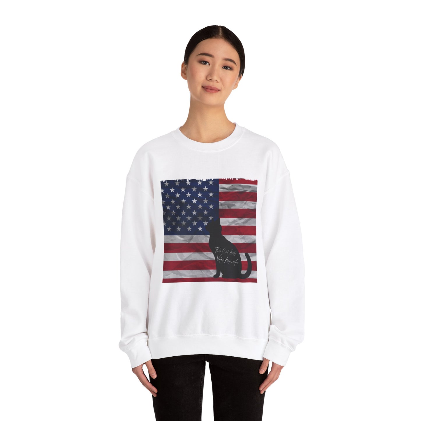 Unisex Heavy Sweatshirt Cat Ladies for Kamala 2024, This Cat Lady Votes Kamala 2024, Madam President