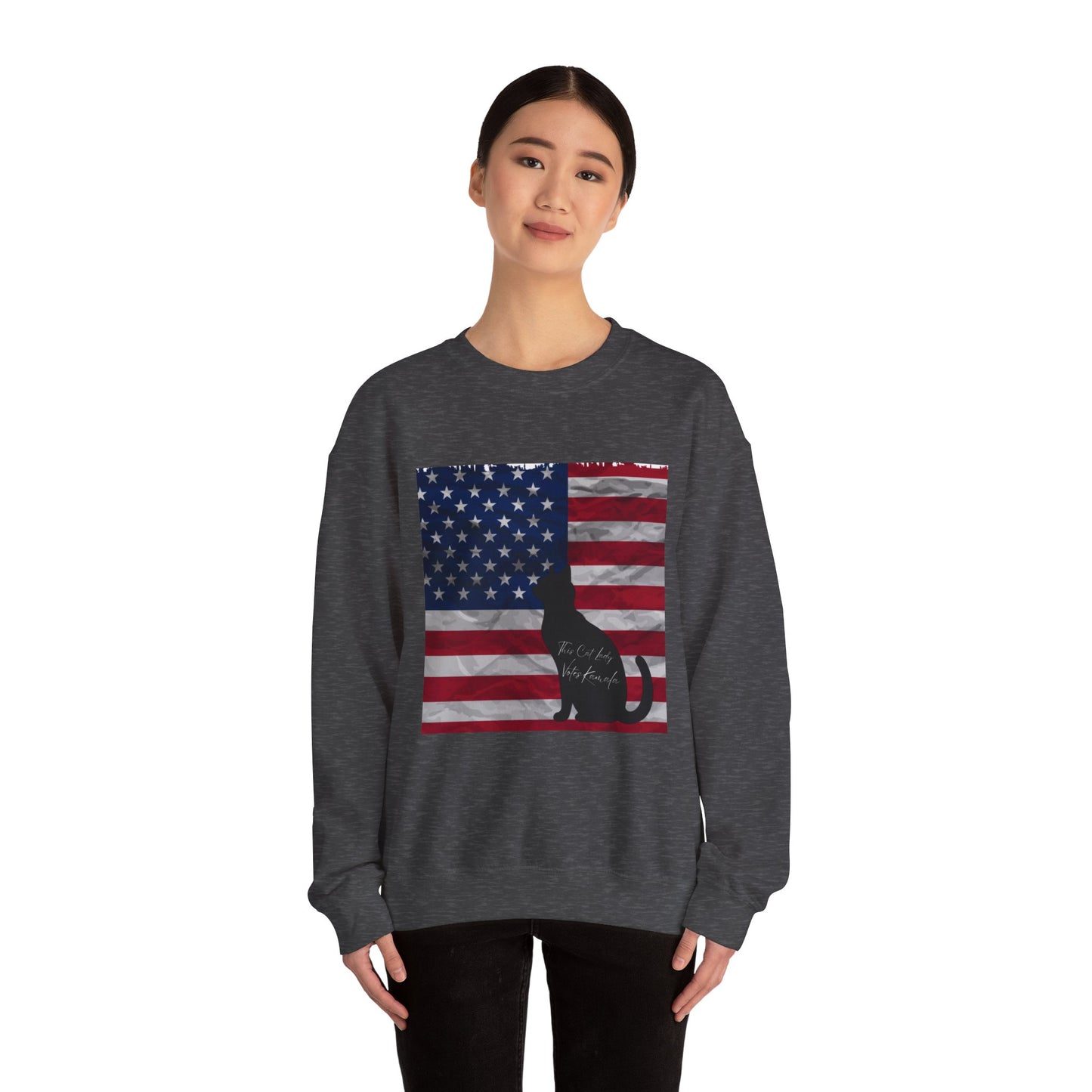 Unisex Heavy Sweatshirt Cat Ladies for Kamala 2024, This Cat Lady Votes Kamala 2024, Madam President