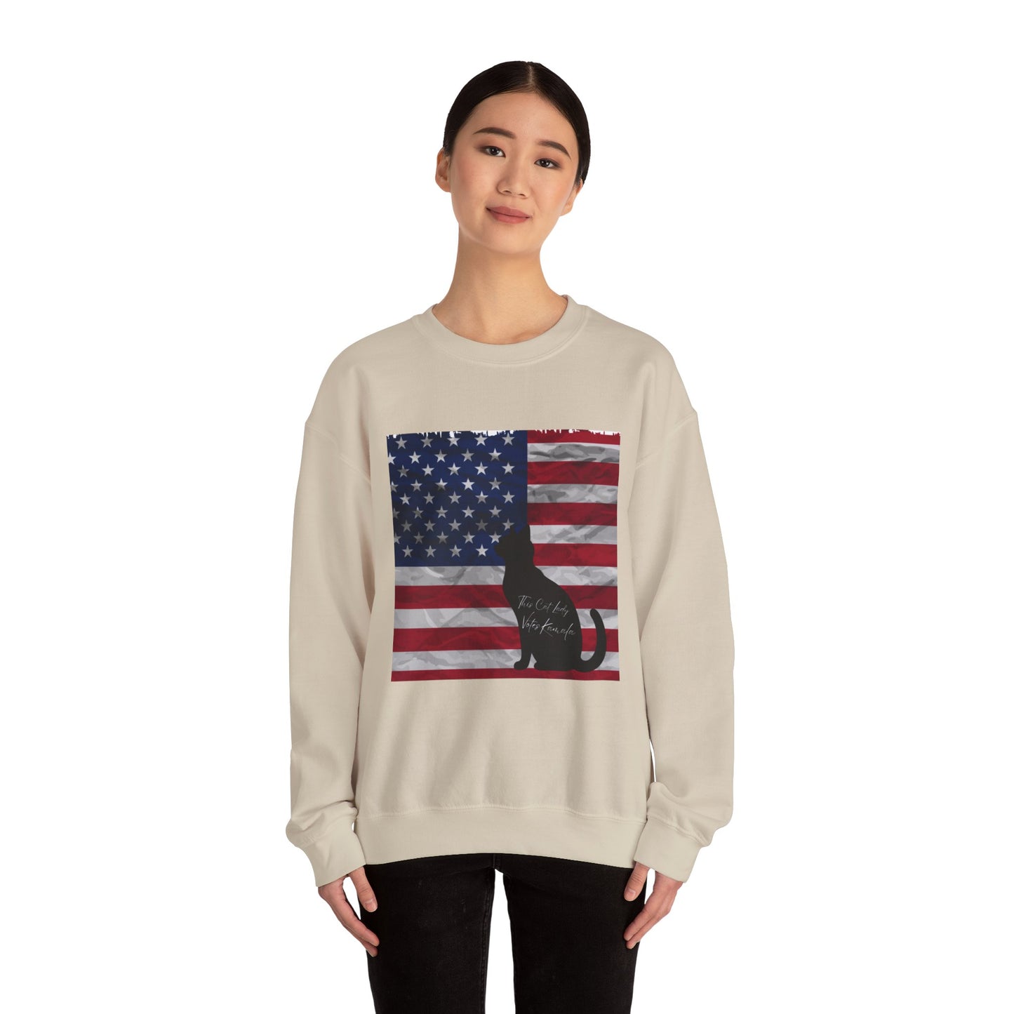 Unisex Heavy Sweatshirt Cat Ladies for Kamala 2024, This Cat Lady Votes Kamala 2024, Madam President