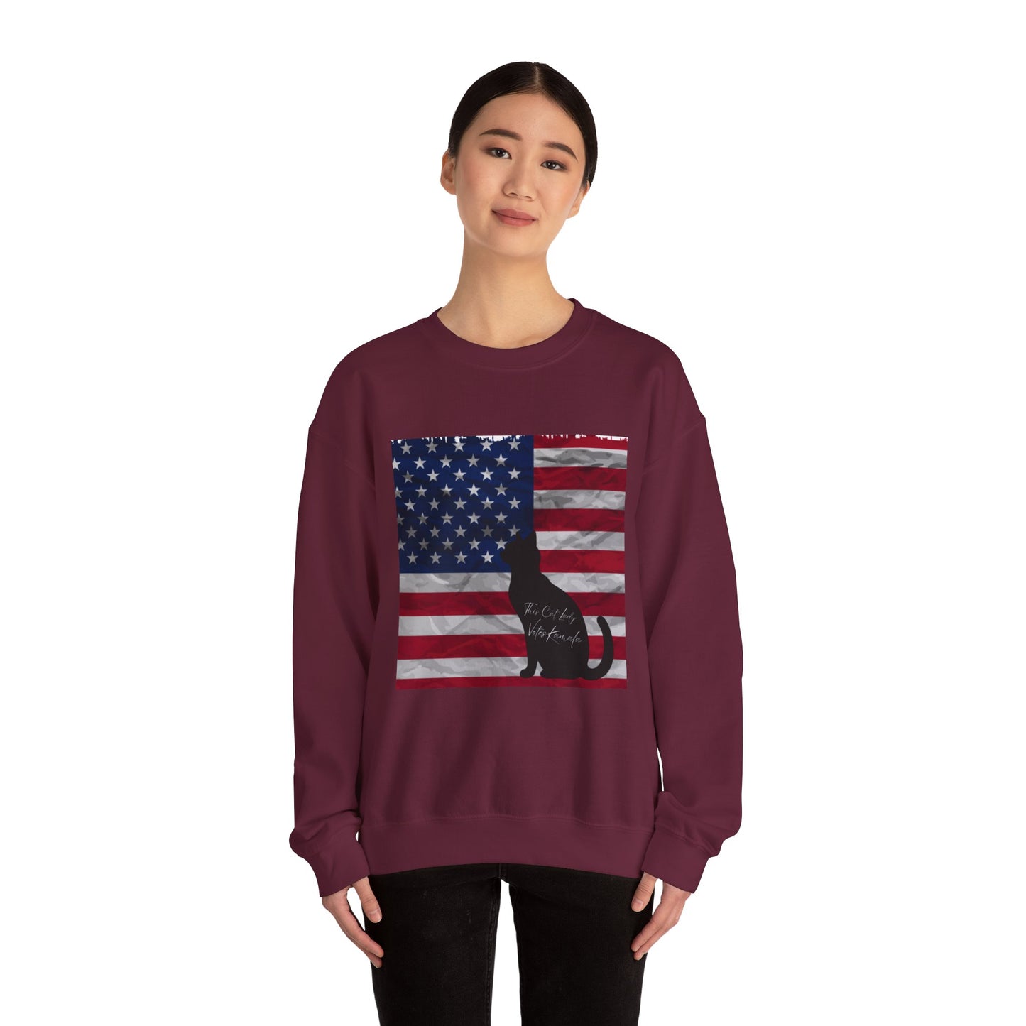 Unisex Heavy Sweatshirt Cat Ladies for Kamala 2024, This Cat Lady Votes Kamala 2024, Madam President