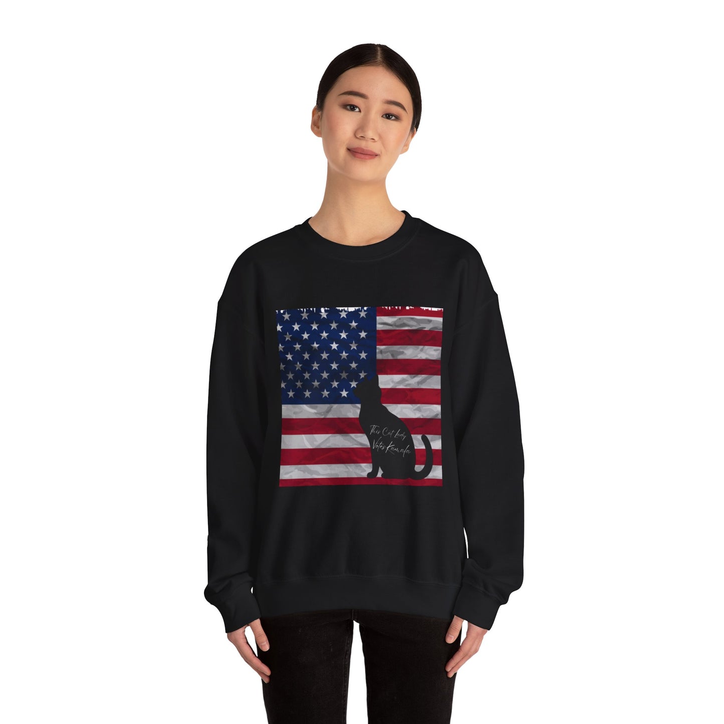 Unisex Heavy Sweatshirt Cat Ladies for Kamala 2024, This Cat Lady Votes Kamala 2024, Madam President