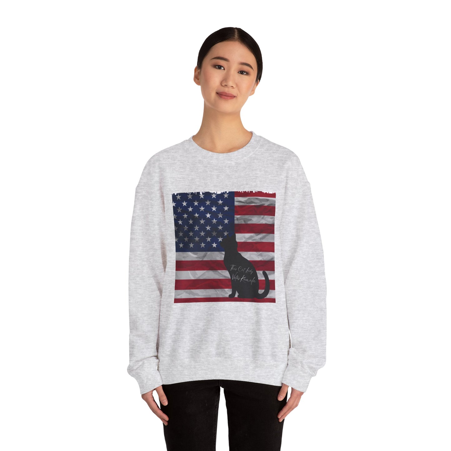 Unisex Heavy Sweatshirt Cat Ladies for Kamala 2024, This Cat Lady Votes Kamala 2024, Madam President