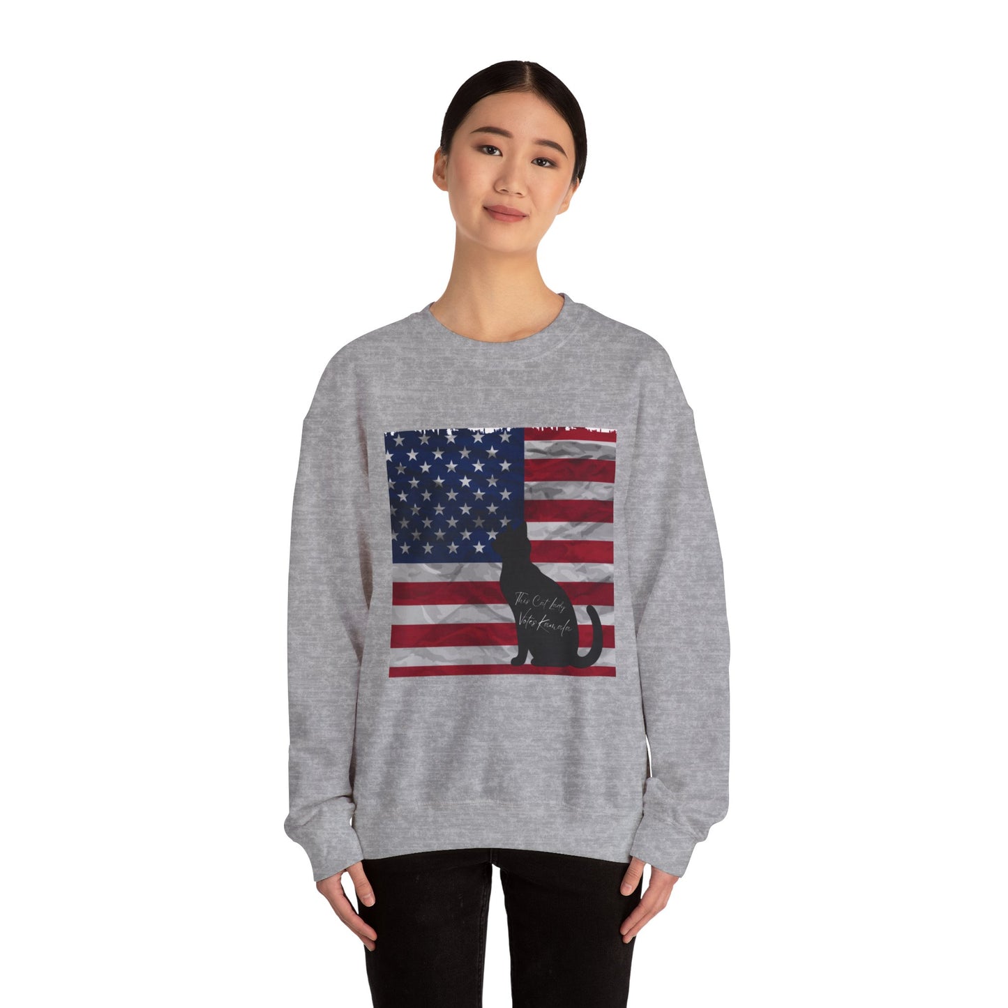 Unisex Heavy Sweatshirt Cat Ladies for Kamala 2024, This Cat Lady Votes Kamala 2024, Madam President